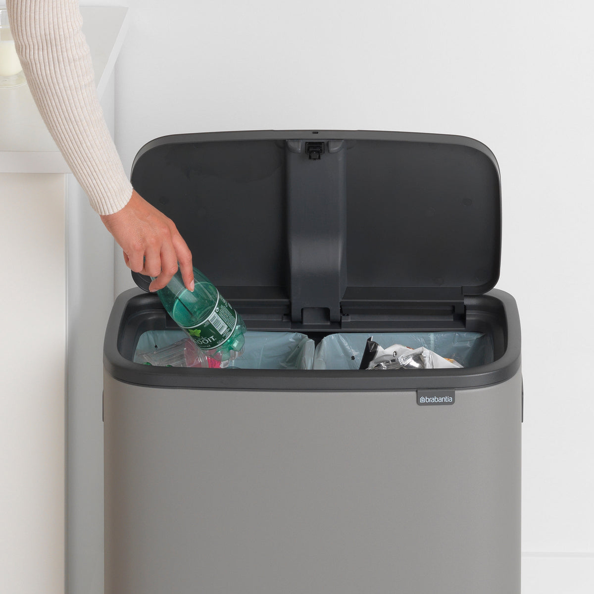 Brabantia Kitchen Pedal Bin 2 x 30L | Mineral Concrete Grey
