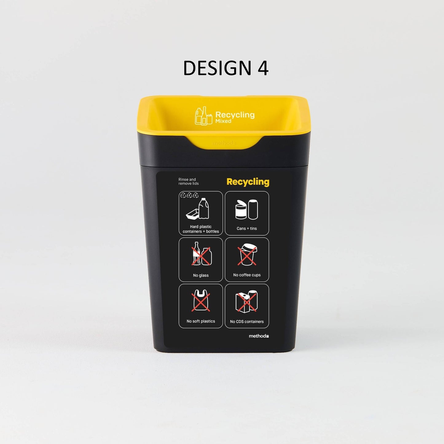 Bin Label - Yellow Mixed Recycling (for 20L Method bin)