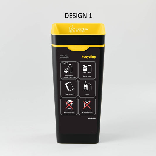 Bin Label - Yellow Co-Mingled Recycling (for 60L Method bin)