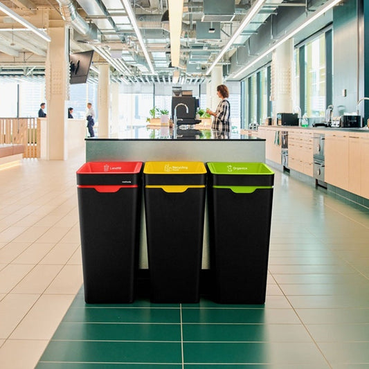 Method Office Recycling Bin Open Lid 60L | Red Landfill