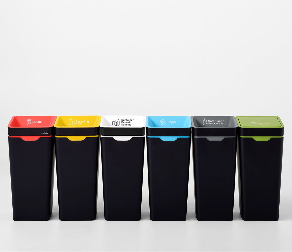 Method Office Recycling Bin Open Lid 60L | White Container Deposit Scheme