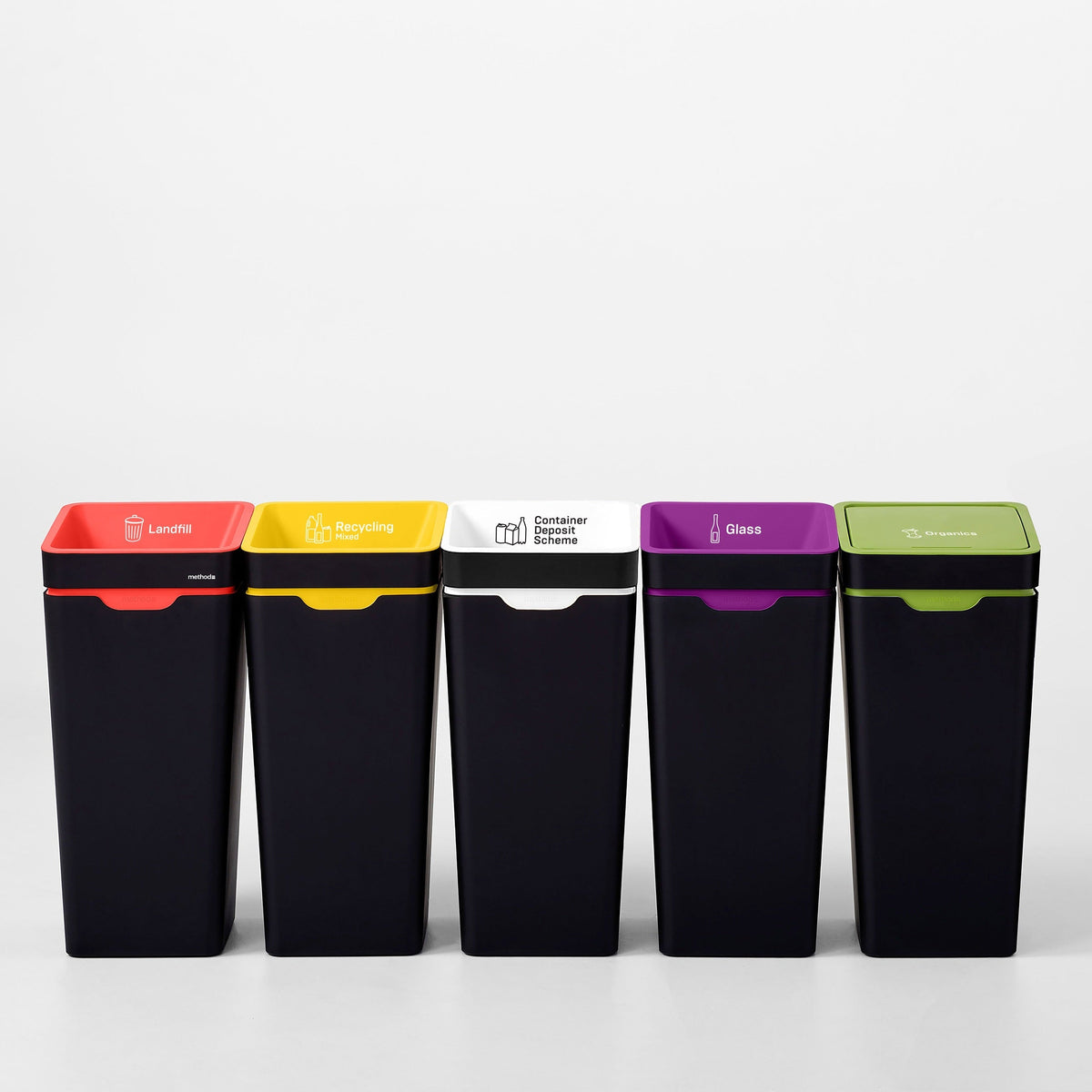 Method Office Recycling Bin Open Lid 60L | White Container Deposit Scheme