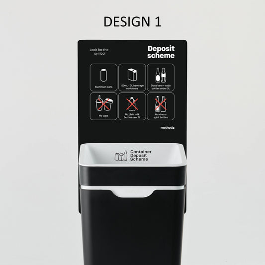 Vertical Sign - White Container Deposit Scheme (for 60L Method bin)
