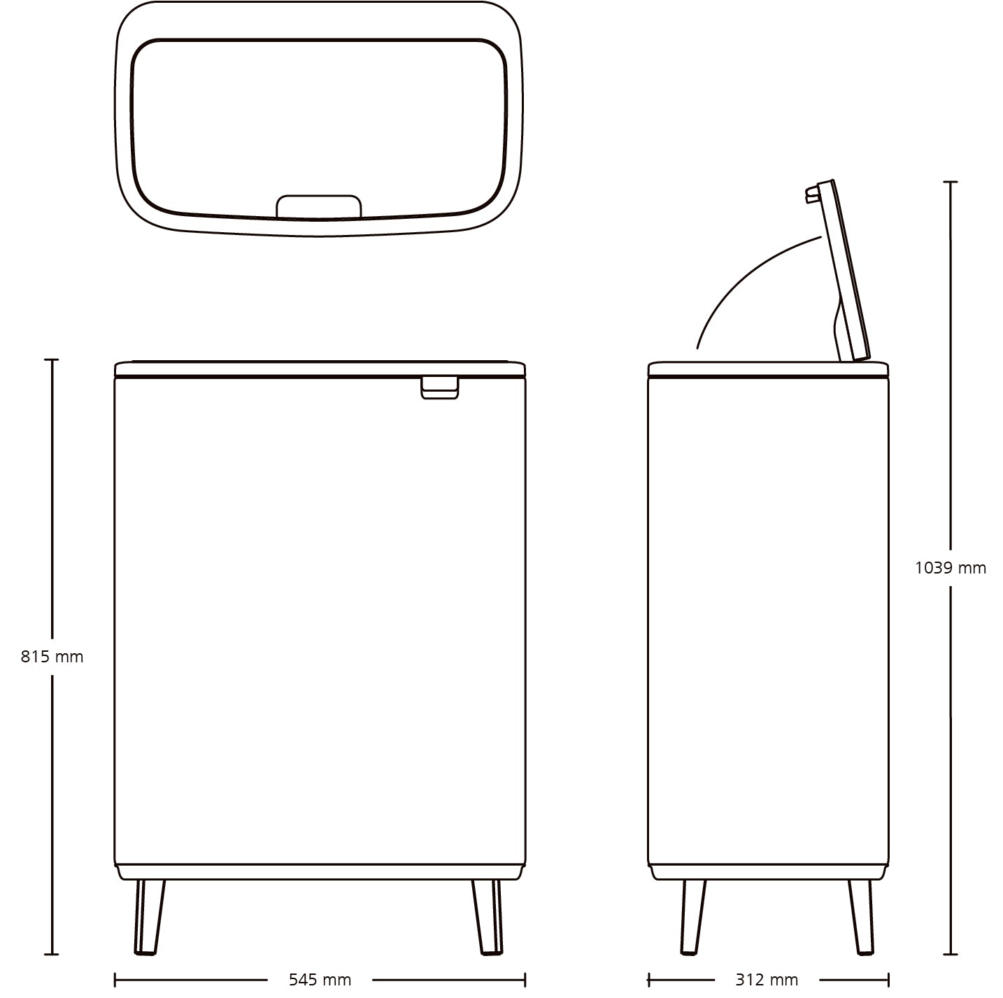 Brabantia Kitchen Touch Bin HI 2 x 30L | White