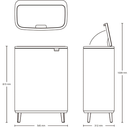 Brabantia Kitchen Touch Bin HI 2 x 30L | White