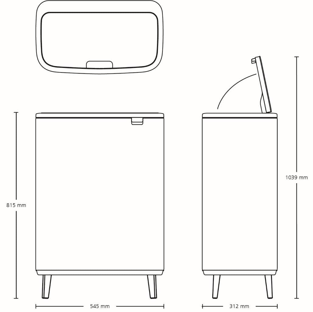 Brabantia Kitchen Touch Bin HI 2 x 30L | Matt Black