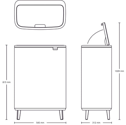 Brabantia Kitchen Touch Bin HI 60L | White