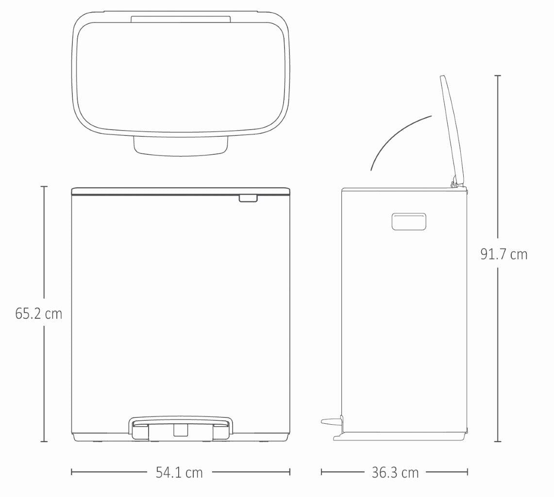 Brabantia Kitchen Pedal Bin 2 x 30L | White
