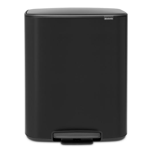 Brabantia Kitchen Pedal Bin 2 x 30L | Matt Black
