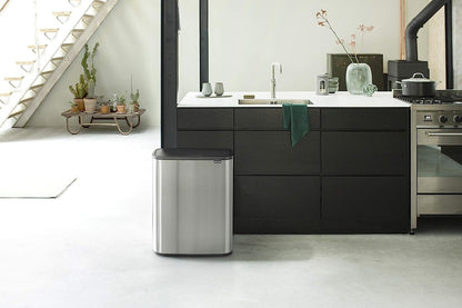 Brabantia Kitchen Touch Bin 2 x 30L | Fingerprint Proof Matt Steel