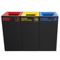 Richmond 3-Station Waste Recycling Bin Kit (3 x 52L) | Red, Yellow & Blue