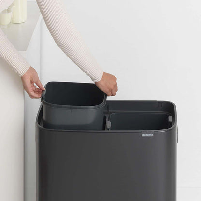 Brabantia Kitchen Pedal Bin 2 x 30L | Matt Black