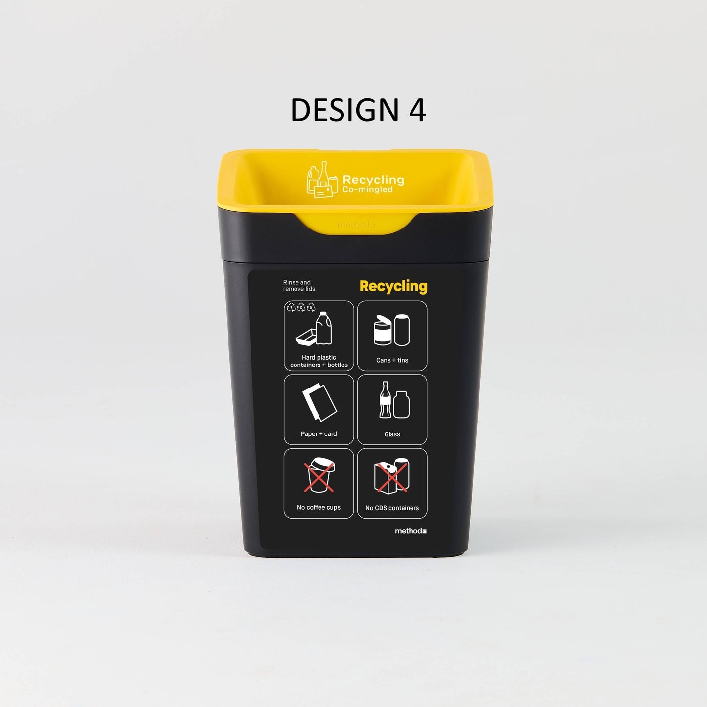 Bin Label - Yellow Co-Mingled Recycling (for 20L Method bin)