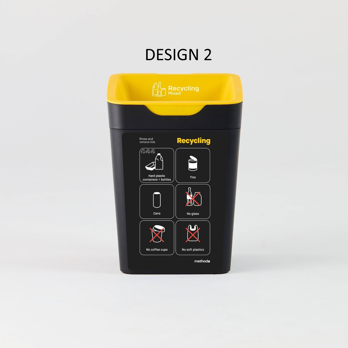 Bin Label - Yellow Mixed Recycling (for 20L Method bin)