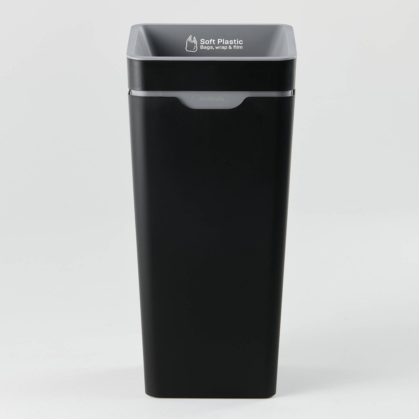 Method Office Recycling Bin Open Lid 60L | Grey Soft Plastic