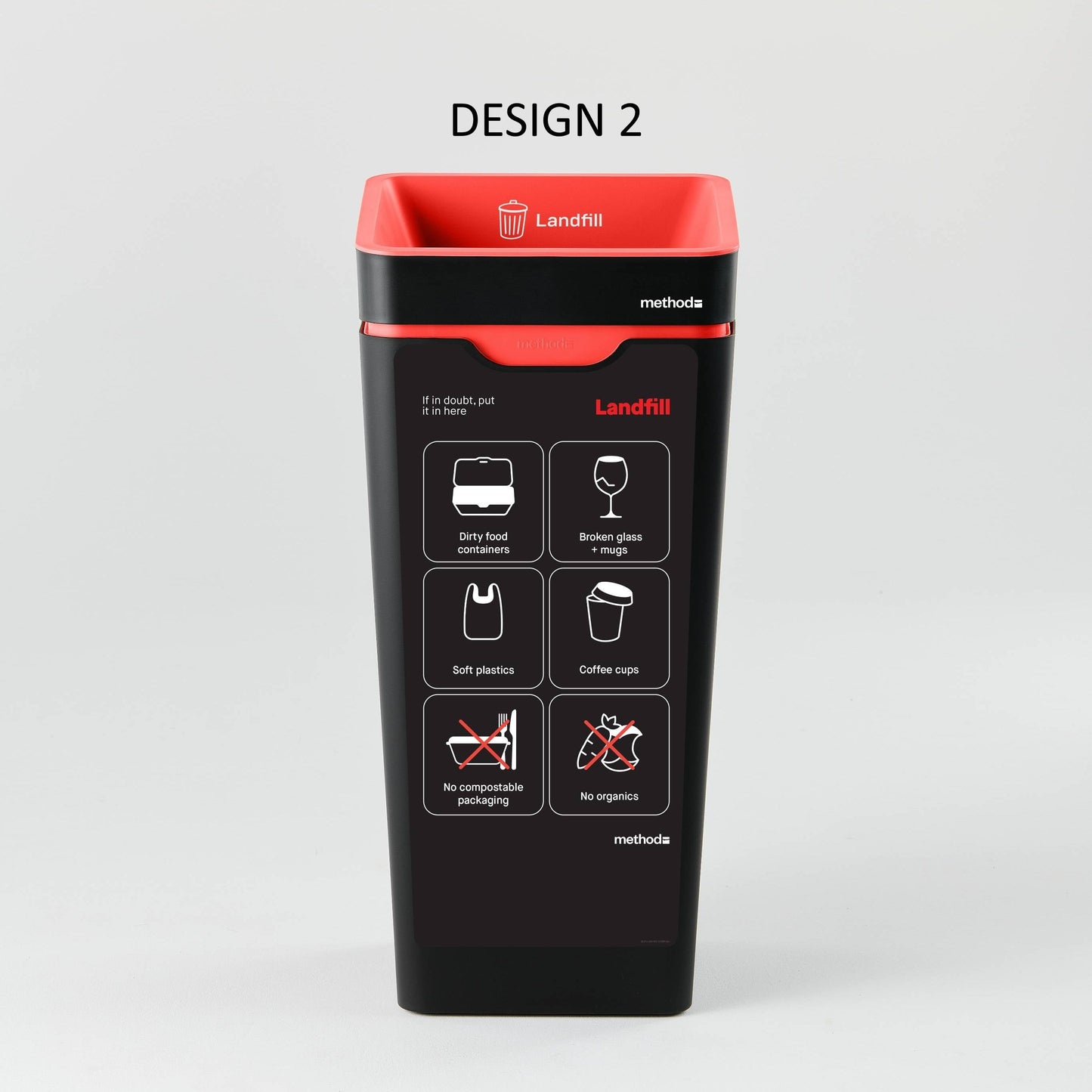 Bin Label - Red Landfill (for 60L Method bin)