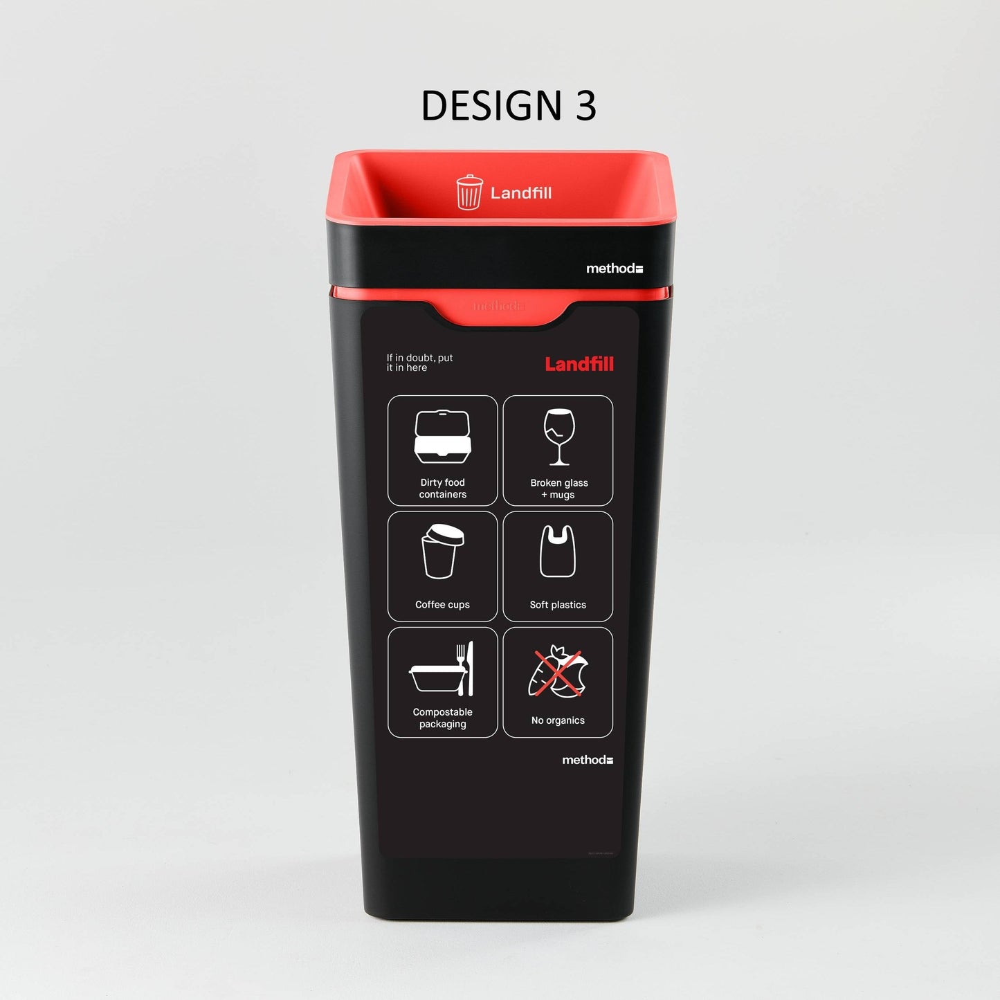 Bin Label - Red Landfill (for 60L Method bin)