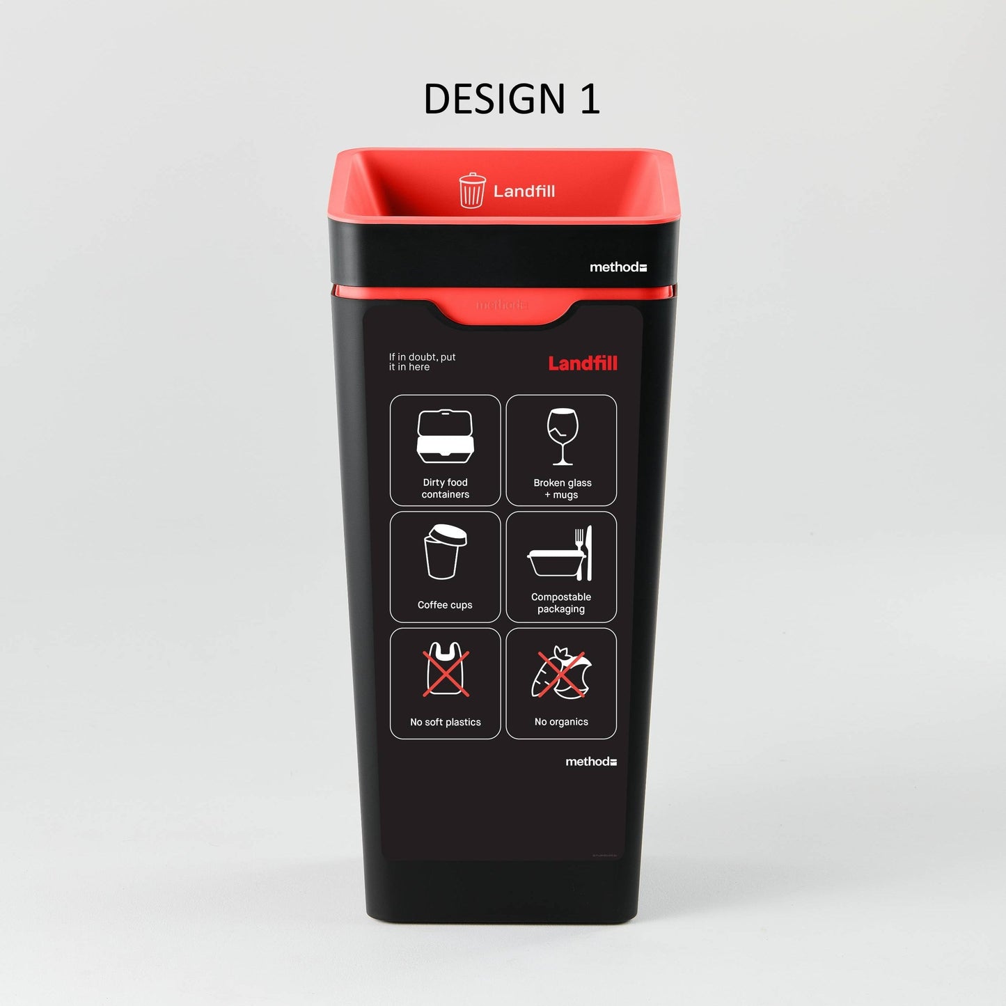Bin Label - Red Landfill (for 60L Method bin)