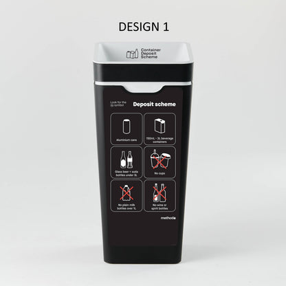 Bin Label - White 'Container Deposit Scheme' (for 60L Method bin)