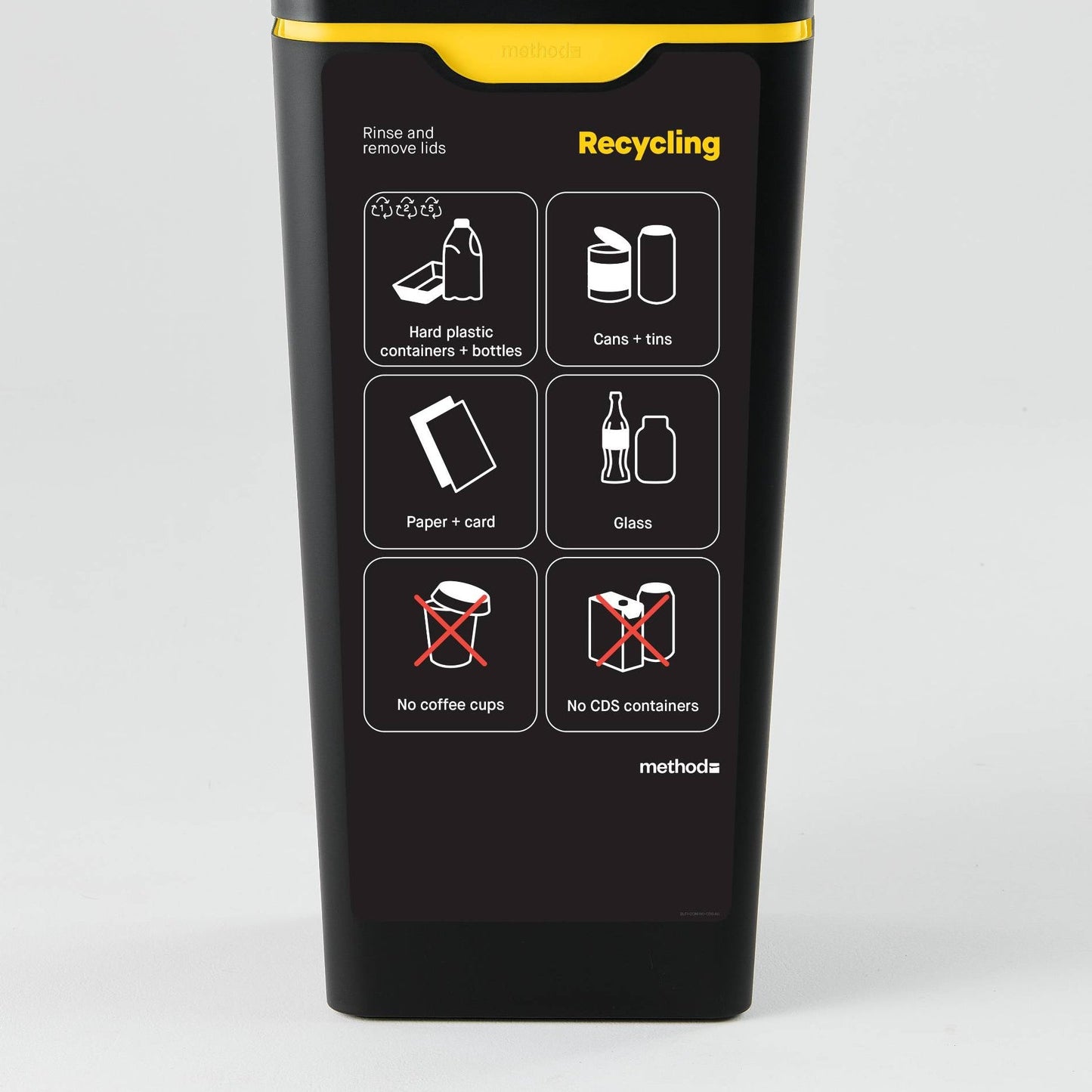 Bin Label - Yellow Mixed Recycling (for 60L Method bin)