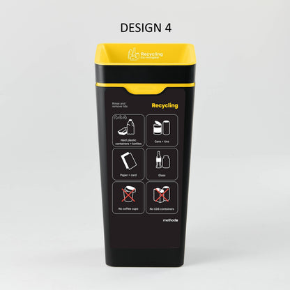Bin Label - Yellow Co-Mingled Recycling (for 60L Method bin)