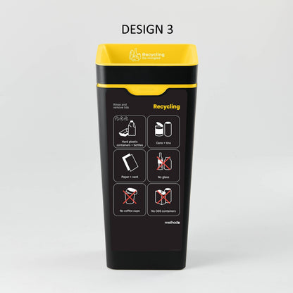 Bin Label - Yellow Co-Mingled Recycling (for 60L Method bin)