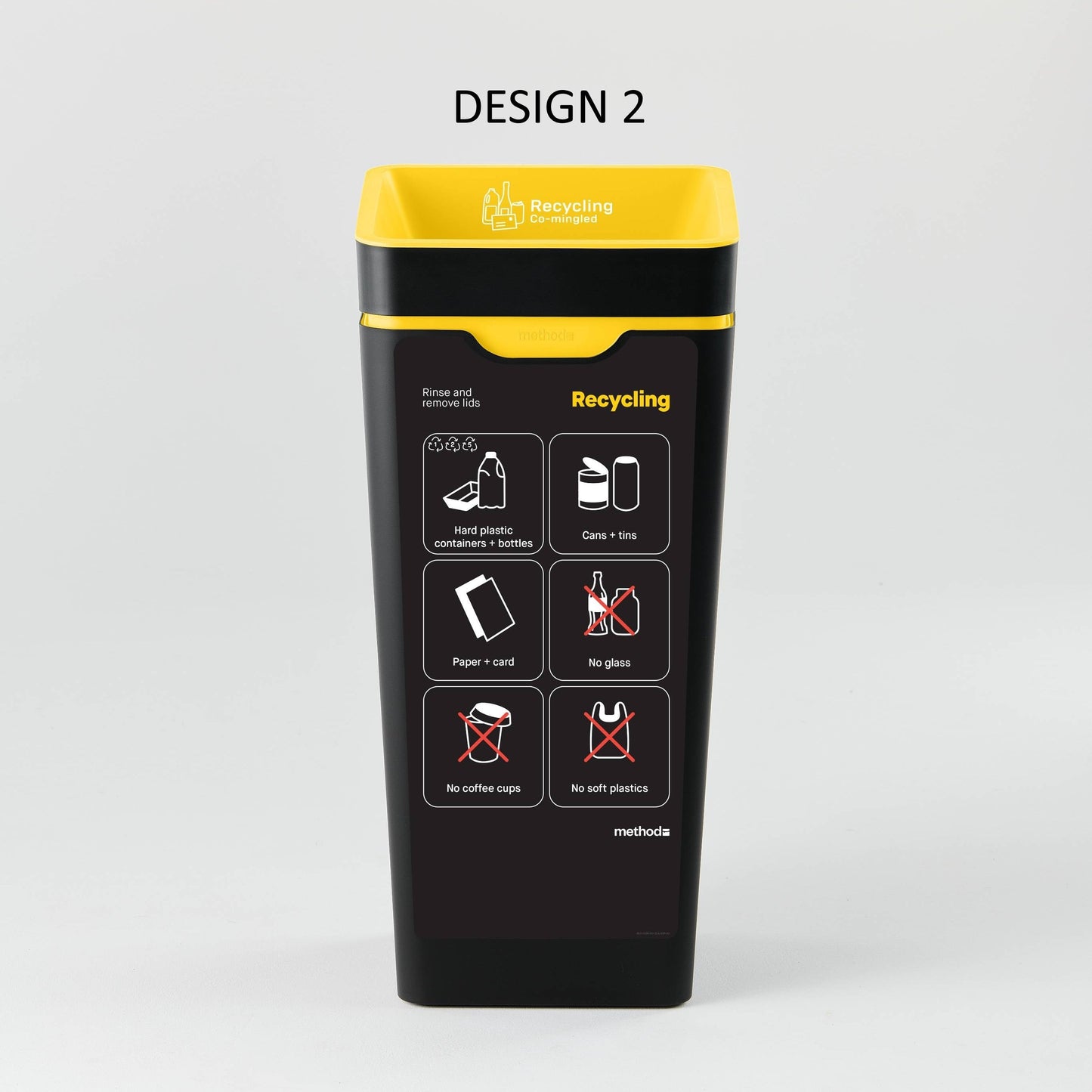 Bin Label - Yellow Mixed Recycling (for 60L Method bin)