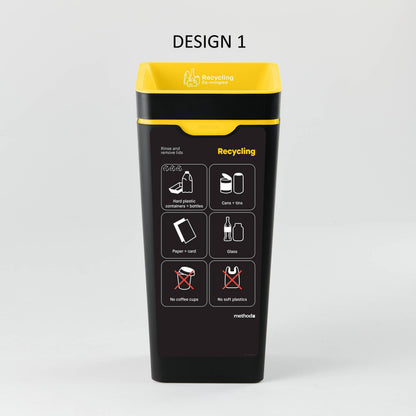 Bin Label - Yellow Co-Mingled Recycling (for 60L Method bin)