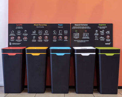 Method Office Recycling Bin Touch Lid 60L | Red Landfill