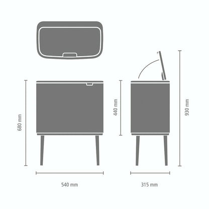 Brabantia Kitchen Touch Bin HI 11/23L | Matte Black