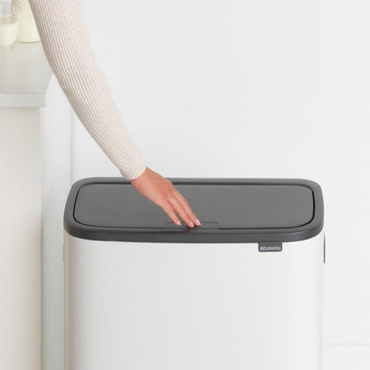 Brabantia Kitchen Touch Bin 2 x 30L | White