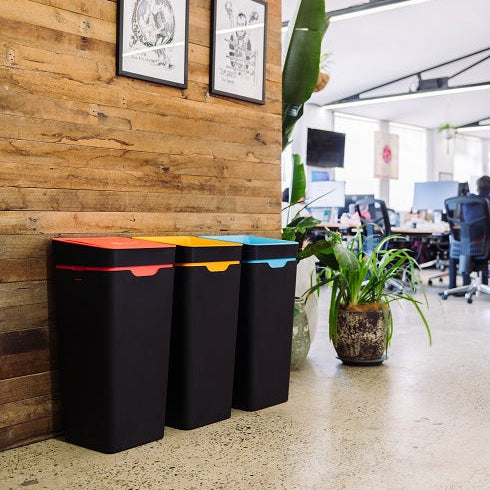 Method Office Recycling Bin Touch Lid 60L | Red Landfill