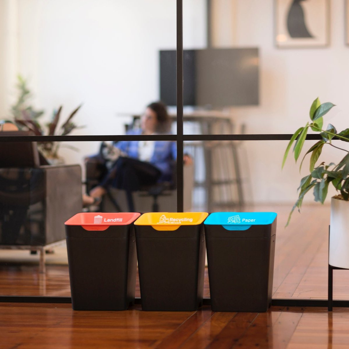 Method Office Recycling Bin 20L | Yellow Mixed Recycling