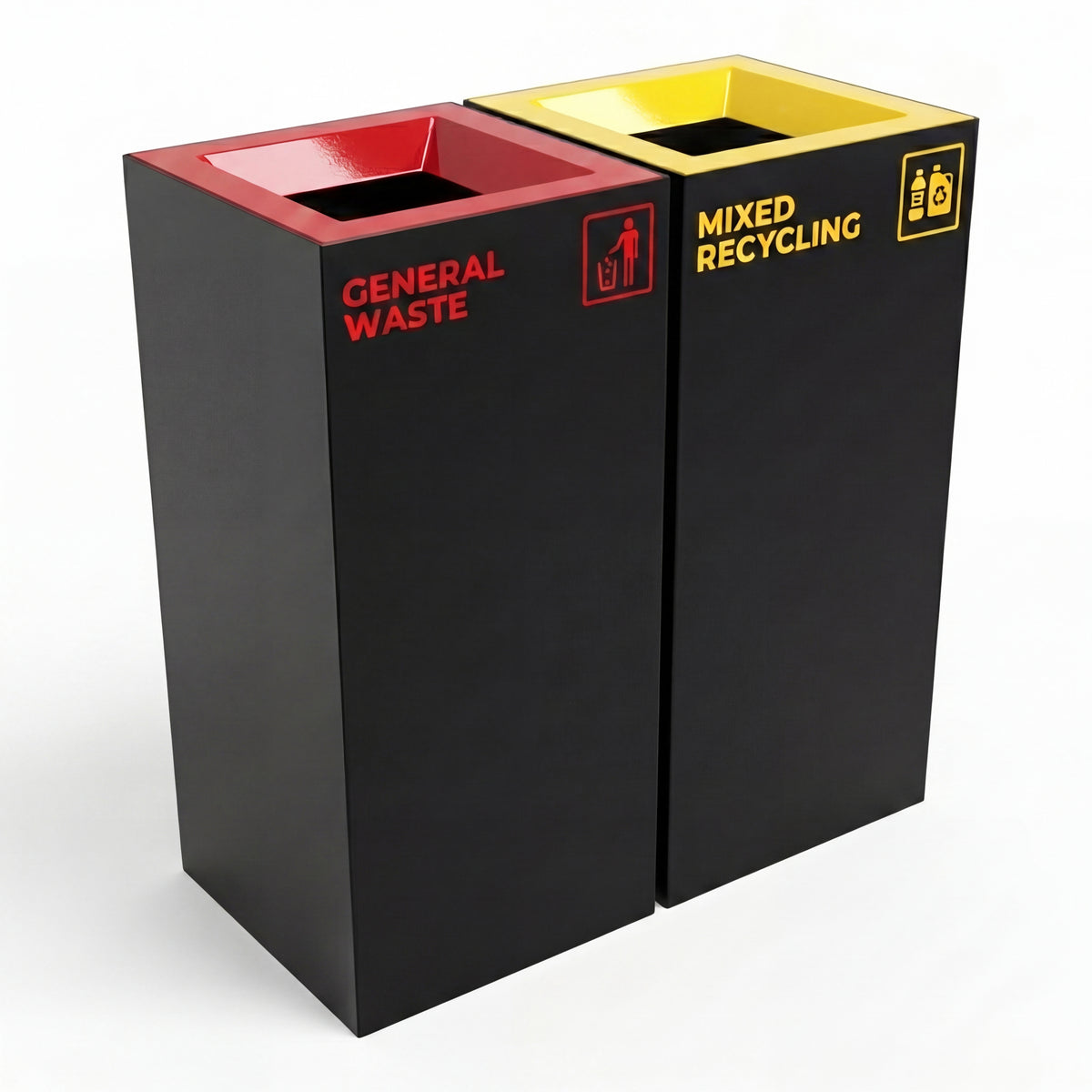 Richmond 2-Station Waste Recycling Bin Kit (2 x 52L) | Red & Yellow