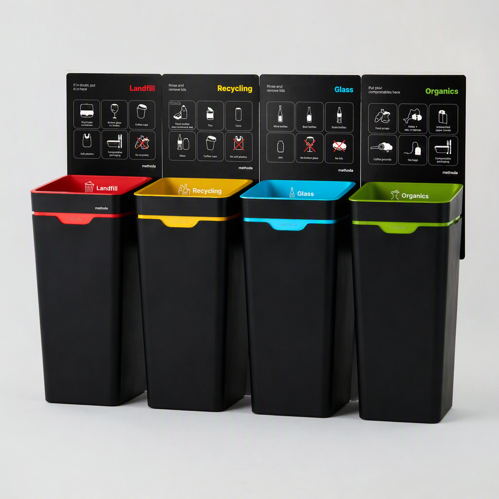 Method Office Recycling Bin Open Lid 60L | Yellow Co-Mingled Recycling