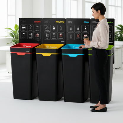Vertical Sign - Yellow Co-Mingled Recycling (for 60L Method bin)