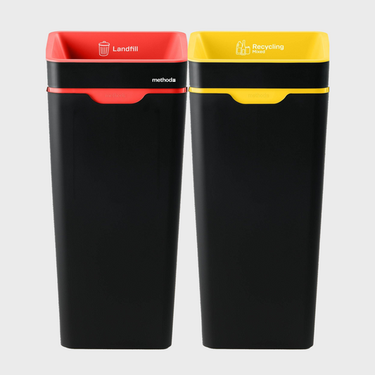 Method Recycling 2-Bin Open Lid Station 60L | Red Landfill & Yellow Mixed Recycling