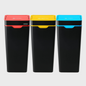 Method Recycling 3-Bin Touch Lid Station 60L | Red, Yellow & Blue