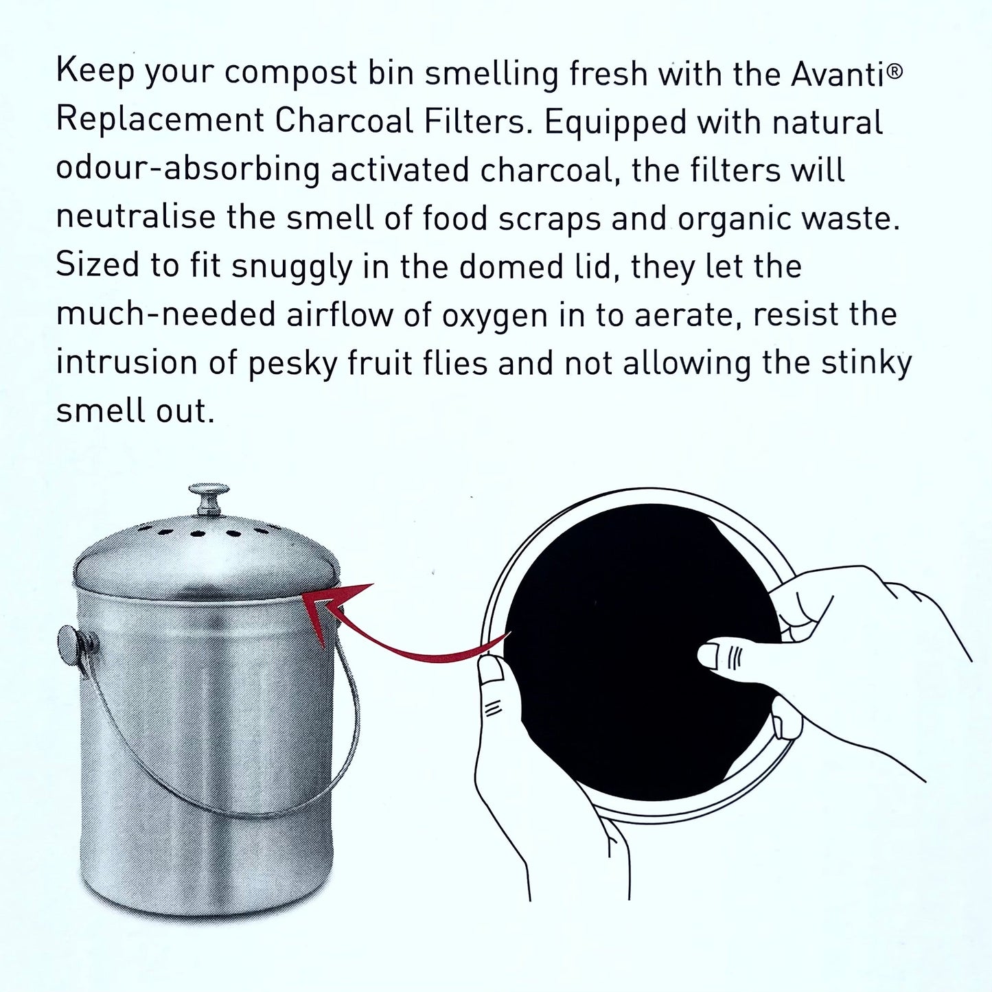 Charcoal Filter 19cm for 5L Compost Bin | SET 6