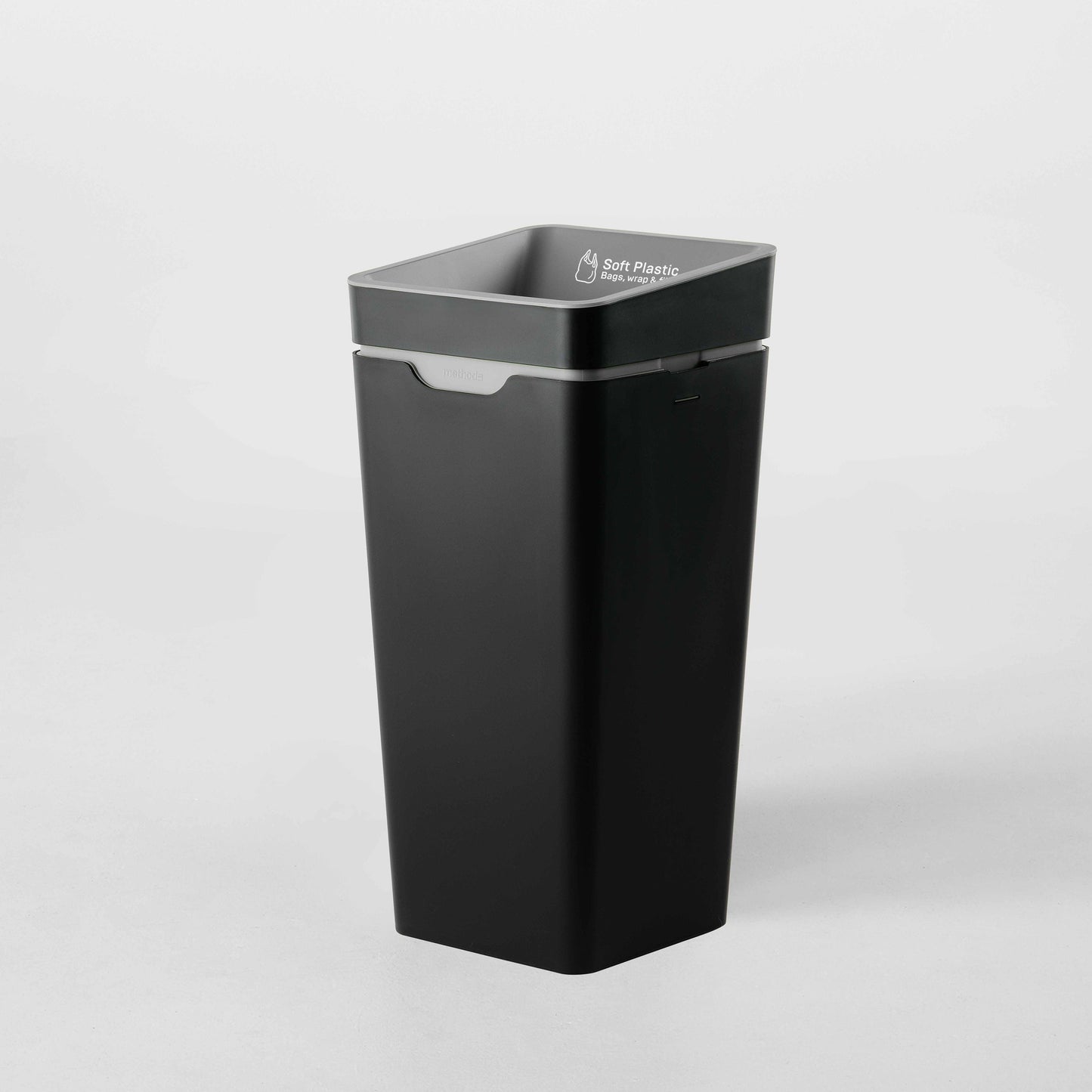 Method Office Recycling Bin Open Lid 60L | Grey Soft Plastic