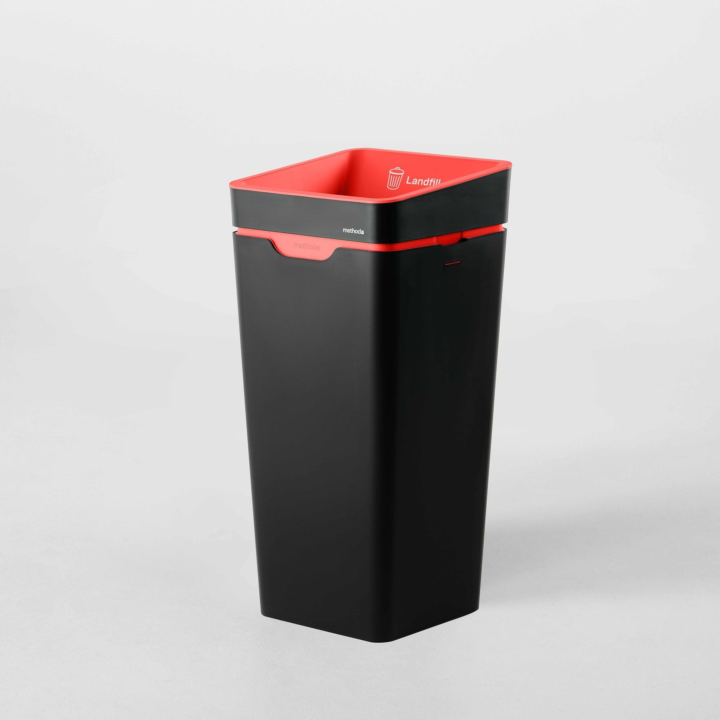 Method Office Recycling Bin Open Lid 60L | Red Landfill