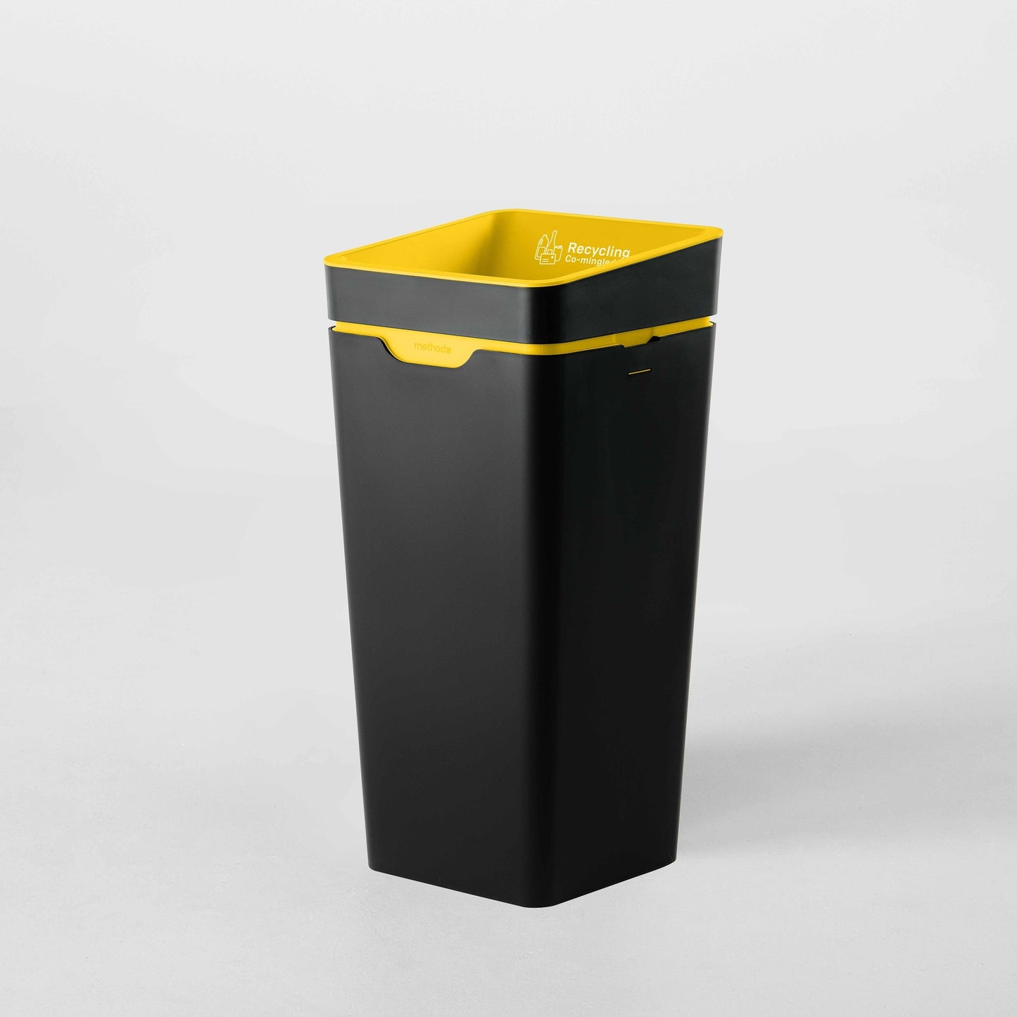 Method Office Recycling Bin Open Lid 60L | Yellow Co-Mingled Recycling