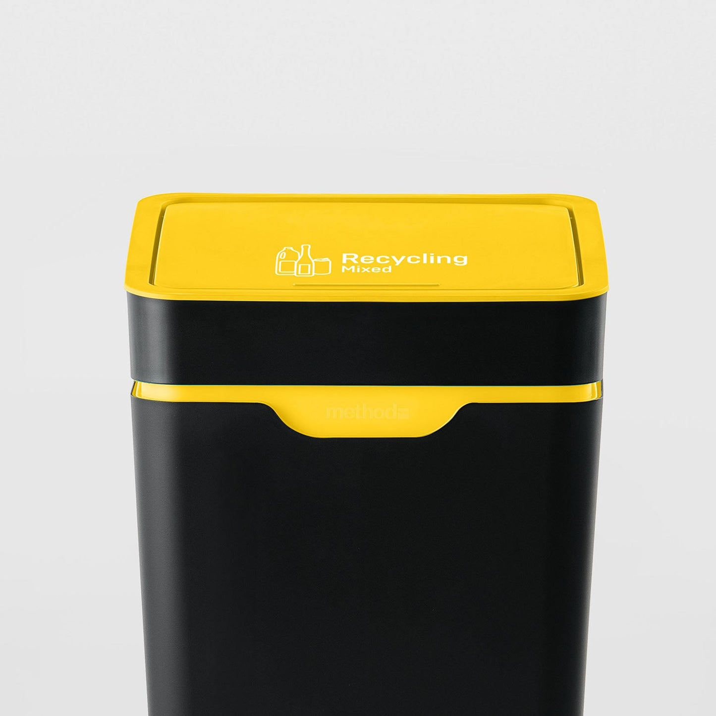 Method Office Recycling Bin Touch Lid 60L | Yellow Mixed Recycling