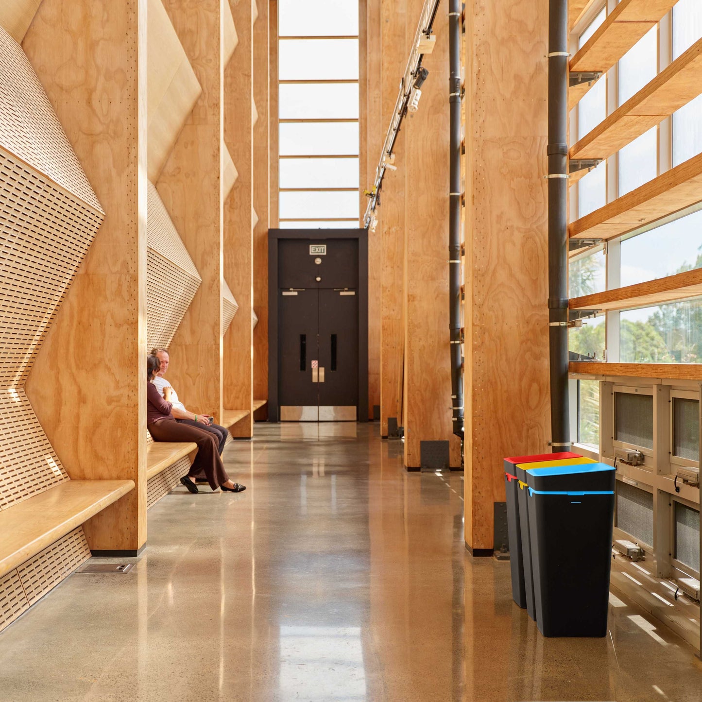 Method Office Recycling Bin Touch Lid 60L | Blue Paper