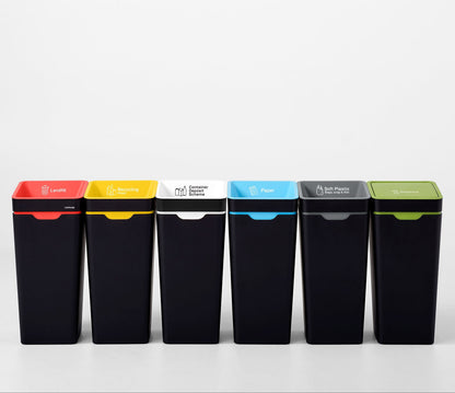 Method Office Recycling Bin Open Lid 60L | Grey Soft Plastic