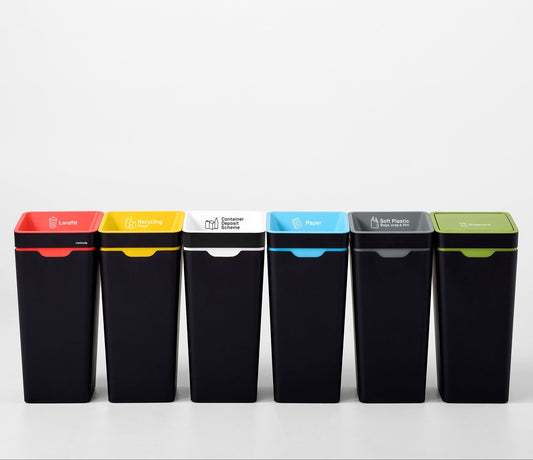 Method Office Recycling Bin Open Lid 60L | Grey Soft Plastic