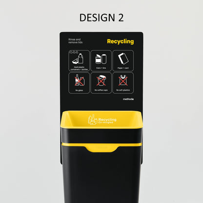 Vertical Sign - Yellow Co-Mingled Recycling (for 60L Method bin)
