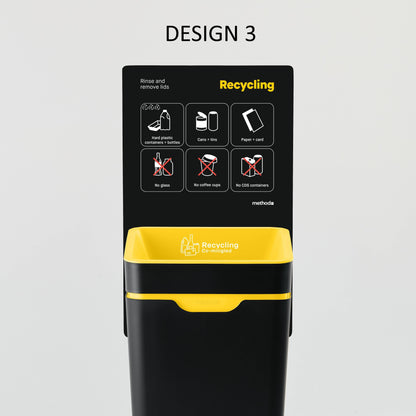 Vertical Sign - Yellow Co-Mingled Recycling (for 60L Method bin)