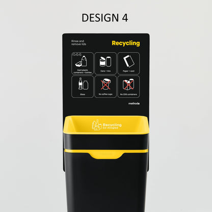Vertical Sign - Yellow Co-Mingled Recycling (for 60L Method bin)