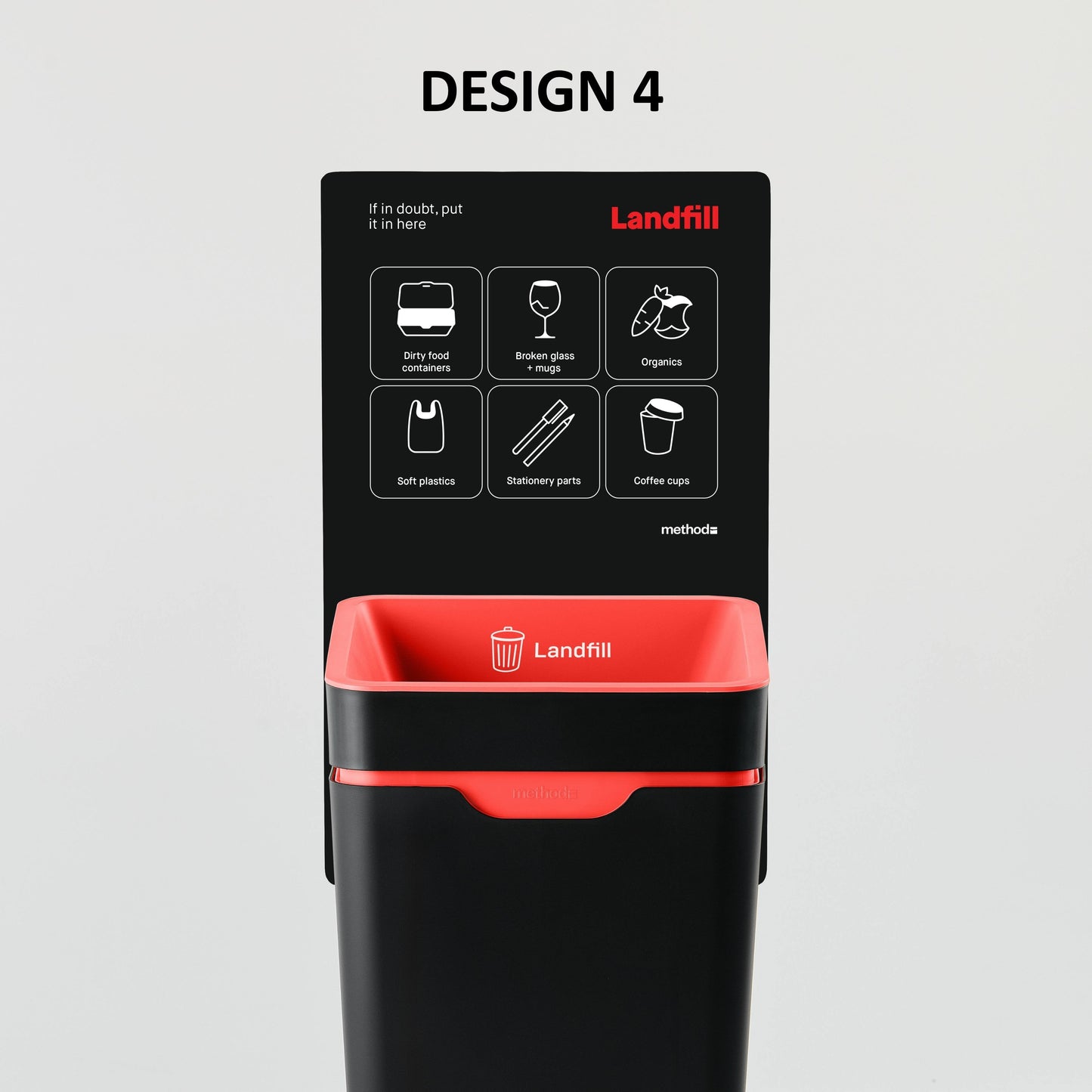 Vertical Sign - Red Landfill (for 60L Method bin)